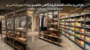 طراحی و ساخت قفسه فروشگاهی مقاوم و زیبا با سوپرفیکس یو