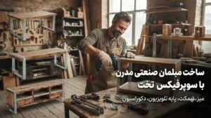 ساخت مبلمان صنعتی (میز، نیمکت، پایه تلویزیون، جای شمع) با سوپرفیکس تخت