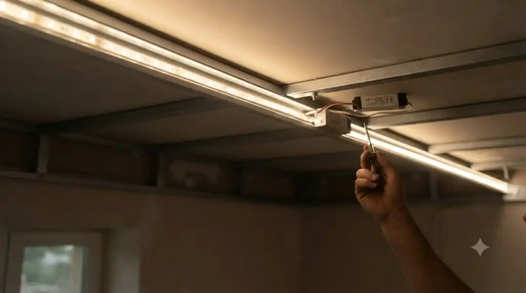 نصب نوار LED روی سازه سوپرفیکس U