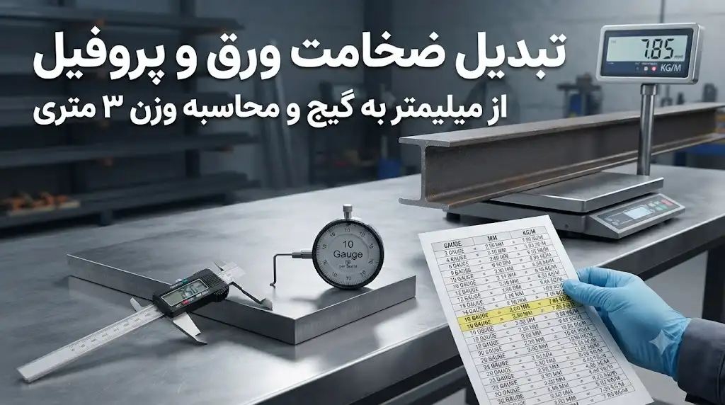 تبدیل ضخامت میلیمتر به Gauge و محاسبه وزن هر شاخه ۳ متری