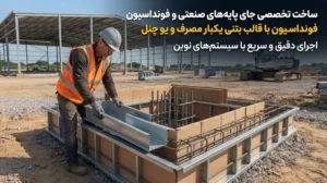 ساخت قالب بتنی یکبار مصرف و جایگزینی پایه‌های صنعتی با یو چنل