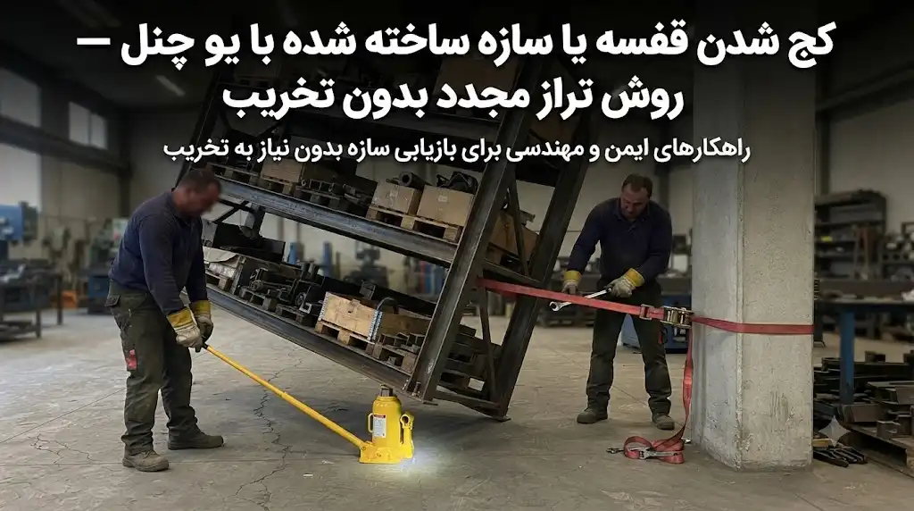 کج شدن قفسه یا سازه ساخته‌شده با یو چنل؛ روش تراز مجدد بدون تخریب